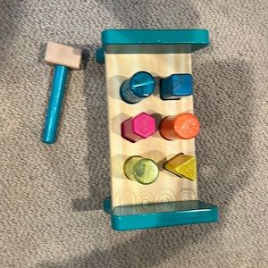 B. toys Wooden Shape Sorter - Colorful Pound & Play